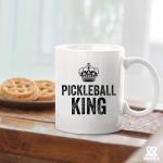 Pickleball King Pickleball Gifts for Man Husband Dad Grandpa Boyfriend From Wife Mom Grandma Aunt Girlfriend Gifts For Pickleball Lovers Players Ceramic Mug 11 oz White