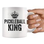 Pickleball King Pickleball Gifts for Man Husband Dad Grandpa Boyfriend From Wife Mom Grandma Aunt Girlfriend Gifts For Pickleball Lovers Players Ceramic Mug 11 oz White