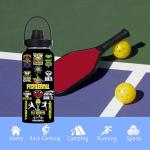 Xtmunole Pickleball Water Bottle 32oz Stainless Steel Tumbler Insulated Bottles For Men Women Pickleball Gifts For Pickleball Lover Player Fan Coach