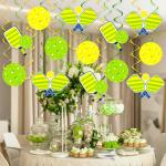 24Pcs Pickleball Hanging Swirls Pickleball Party Decoration Pickleball Theme Party Decorations Sport Party Ceiling Streamers for Pickleball Player Birthday Party Baby Shower Supplies