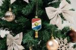 2 Count Glass Pickleball Christmas Ornament, Blown Glass Pickleball Ornaments for Christmas Tree