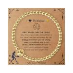 YXYOUGOU Pickleball Bracelet for Women Trendy 14K Gold Plated Adjustable 4mm Gold Beaded Bracelets Sports Gift Stocking Stuffers Christmas Gifts Pickleball Gifts for Team Players