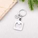 Pliwcas Pickleball Paddles Bottle Opener Keychain for Friends Birthday Gifts for Pickleball Players End of the Season Gifts for Sister Brother Stainless Steel Key Chain for Pickleballs Lover