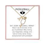 Pickleball Gifts for Women Sport Lovers Teams, Pickleball Necklace with Initial Letter, Personalized Pickleball Jewelry for Women (Gold-A)