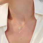 Pickleball Gifts for Women Sport Lovers Teams, Pickleball Necklace with Initial Letter, Personalized Pickleball Jewelry for Women (Gold-A)