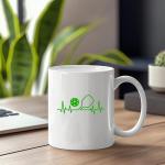 Panvola Pickleball Heartbeat Pickleball Gifts Sports Player Dad Mom Uncle Aunt Boyfriend Girlfriend Coach Gifts Coffee Mug Ceramic Cup Novelty Drinkware