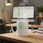 Panvola Pickleball Heartbeat Pickleball Gifts Sports Player Dad Mom Uncle Aunt Boyfriend Girlfriend Coach Gifts Coffee Mug Ceramic Cup Novelty Drinkware