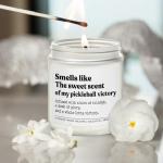 Pickle Candles Pickleball Gifts for Women, Funny Gifts for Pickle Ball Lovers, Players, Fans, Sports, The Sweet Scent of My Pickleball Victory Lavender Wood Wild Apple Eucalyptus Scent Candle 9OZ