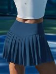 PINSPARK Athletic Skirts Womens Tennis Skirt High Waist Pleated Golf Skort with Shorts Underneath Lightweight Pickleball Outfits, Navy S