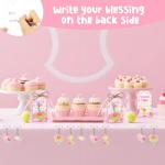 Serencatcher Pink Pickleball Party Favors Set - 24 Acrylic Keychains, 24 Thank You Cards, 24 Organza Bags & Jute Twine - Ideal for Pickleball Themed Party, Baby Shower, Birthday Gifts