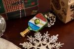 2 Count Glass Pickleball Christmas Ornament, Blown Glass Pickleball Ornaments for Christmas Tree