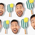 Big Dot of Happiness Custom Pickleball Face Cut Out Garland Banner, Personalized Sports Birthday or Retirement Party Decor, 30 Feet of Cord, 5 Photo Face Cutouts, 5 Pickleball Paddles