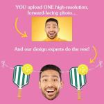 Big Dot of Happiness Custom Pickleball Face Cut Out Garland Banner, Personalized Sports Birthday or Retirement Party Decor, 30 Feet of Cord, 5 Photo Face Cutouts, 5 Pickleball Paddles