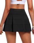 JoyGirl Womens Tennis Skirt with Shorts Pleated Golf Skirt High Waist Pickleball Skirts Athletic Skorts with Pockets (Black,X-Small)