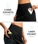 SANTINY 16" Skorts for Women with 4 Pockets High Waisted Stretchy Pickleball Casual Tennis Skirt Athletic Golf Skort(Black_XL)