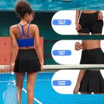 JoyGirl Womens Tennis Skirt with Shorts Pleated Golf Skirt High Waist Pickleball Skirts Athletic Skorts with Pockets (Black,X-Small)