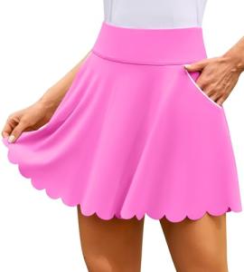 ATTRACO Athletic Skorts for Women with Pockets Tennis Skirt Skorts Casual Summer Hot Pink