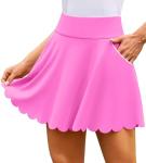 ATTRACO Athletic Skorts for Women with Pockets Tennis Skirt Skorts Casual Summer Hot Pink
