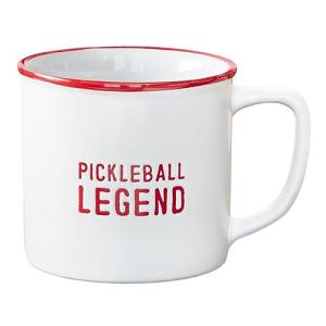 Santa Barbara Design Studio Coffee Cup Debossed Printed Ceramic Pickleball Mug, 16-Ounces, Legend