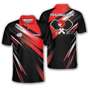 DnDeez Custom Pickleball Shirt, Personalized Team Name Polo for Men A, Small, Abstract