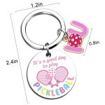 Lelekdo Pickleball Accessories Keychain Pickleball Gifts for Women Pickle Ball Keychain for Friends Teen Girls Pickleballs Bags Charms