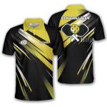 DnDeez Custom Pickleball Shirt, Personalized Team Name Polo for Men A, Small, Abstract