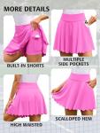 ATTRACO Athletic Skorts for Women with Pockets Tennis Skirt Skorts Casual Summer Hot Pink