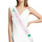 Serencatcher Pickleball Birthday Sash for Girl, Pink Green Pickleball Birthday Girl Sash Glitter Letter Satin with Gold Pin for Sport Theme Party Favors Accessories Decorations