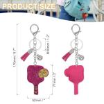 PATIKIL Rhinestone Keychain, Pickleball Key Chain Bling Keychain Accessories Crystal Key Chain Purse Charm for Keys Bags, Rose Red