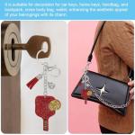 PATIKIL Rhinestone Keychain, Pickleball Key Chain Bling Keychain Accessories Crystal Key Chain Purse Charm for Keys Bags, Rose Red