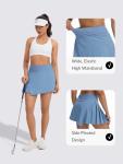 Side Pleated Tennis Skirt Skorts for Women with Pockets Built-in Shorts High Rise Golf Pickleball Skirt Lightweight Mini Athletic Skorts for Workout Blue S