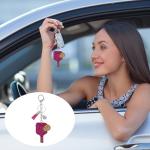 PATIKIL Rhinestone Keychain, Pickleball Key Chain Bling Keychain Accessories Crystal Key Chain Purse Charm for Keys Bags, Rose Red