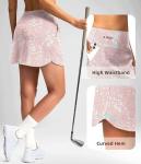 SANTINY 16" Skorts for Women with 4 Pockets High Waisted Stretchy Pickleball Casual Tennis Skirt Athletic Golf Skort(Pink Paisley_M)