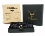 Pickleball Bracelet Gifts for Pickleball Lovers Women Men (Gold Black)