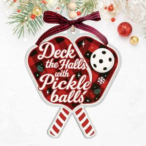 Funny Pickleball Ornament – Unique Pickleball Gifts for Women & Men – Holiday Tree Decor for Players, Fans, Teachers – Cute Pickleball Accessories for Desk or Gifting