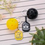 Qomamount Pickleball Keychain,Mini Paddle and Pickleball Design Pickle Ornament,Gifts for Pickleball Lovers(Yellow)