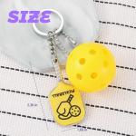 Qomamount Pickleball Keychain,Mini Paddle and Pickleball Design Pickle Ornament,Gifts for Pickleball Lovers(Yellow)