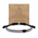 HARACRAFT Sport Bead Ranger Bracelet, 13 Beads Score Tracker for Golf, Swimming, Baseball, Pickleball, Jogging, Adjustable Stroke Counter, Stainless Steel Beads Unisex Gift (Black)