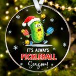 HEXMOZ Pickleball Christmas Ornament 2025 - Funny Pickle Ball Gifts for Women, Men - Sports Gifts for Pickle Ball Lovers Players Fans - Pickleball Ornaments for Christmas Tree - Acrylic Xmas Decor