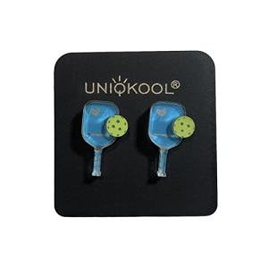 Pickleball Earrings, Handcrafted Studs (LIGHT BLUE)