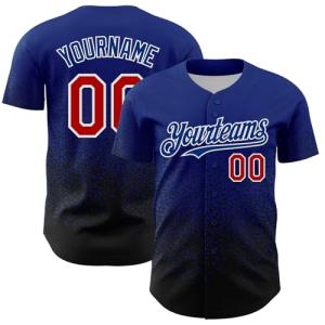 Personalized Blue and Black Baseball Jerseys for Men Women Boys Youth Adults, Custom Gradient Softball Shirts Stitched Name Logo Number, Design Sportswear Team Uniforms for Dodgeball Pickleball, S-7XL