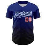 Personalized Blue and Black Baseball Jerseys for Men Women Boys Youth Adults, Custom Gradient Softball Shirts Stitched Name Logo Number, Design Sportswear Team Uniforms for Dodgeball Pickleball, S-7XL