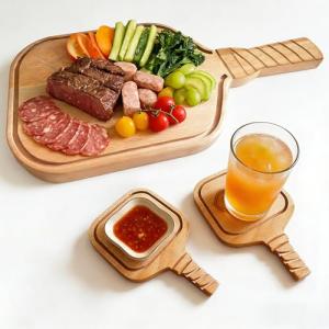 3 Pcs Pickleball Charcuterie Board Set with 2 Drink Coasters,Funny Pickleball Gifts for Men and Women,Unique Pickle ball Gift Ideas, Valentine’s Day Gifts for Players & Lovers
