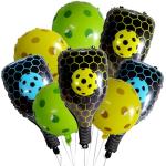 8Pcs Pickleball Party Balloons Decorations Pickleball Foil Balloons Racket Balloons for Sports Pickle Tennis Birthday Party Pickleball Themed Party Decorations Supplies