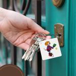 3dRose, Funny Cute Beagle Hound Dog Playing Pickleball Sports Cartoon, set of 2 Key Chains