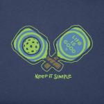Life is Good Men's Keep It Simple Pickleball Short Sleeve Crusher Tee (Medium, Darkest Blue)