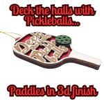 Pickleball Christmas Ornaments Set – Pack of 4 Unique Pickleball Ornaments & 2 Decorated Paddles for Tree & Party Decor – Perfect Pickleball Gifts for Women, Men, Family, and Pickleball Lovers