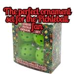 Pickleball Christmas Ornaments Set – Pack of 4 Unique Pickleball Ornaments & 2 Decorated Paddles for Tree & Party Decor – Perfect Pickleball Gifts for Women, Men, Family, and Pickleball Lovers