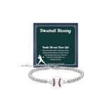 AINILOVE Gifts for Pickleball Lovers, Soccer/Baseball/Pickleball Bracelet Pickleball Stuff Jewelry Birthday Gifts for Women Men Teens Players (Baseball Bracelet Silver)