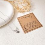 Kenailw Softball/Soccer/Volleyball/Basketball/Football/Tennis/Pickleball Necklace for Team Coach Player, Sports Lovers Accessories Jewelry Christmas Gifts 16+3 Inches (Volleyball-silver)